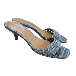 Rebecca Minkoff Decklynn Kitten Heel Sandal 7M Multi Rainbow Pastels Metallic